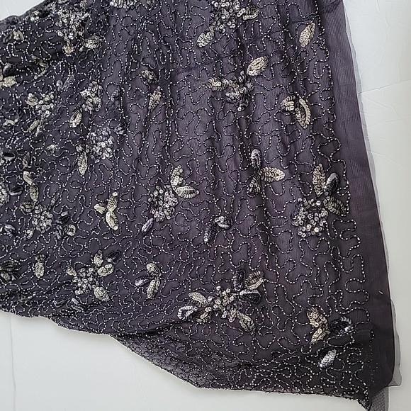 Adrianna Papell Women's Beaded cape Gray Maxi Dress / Size 6. NWOT. - Picture 13 of 15
